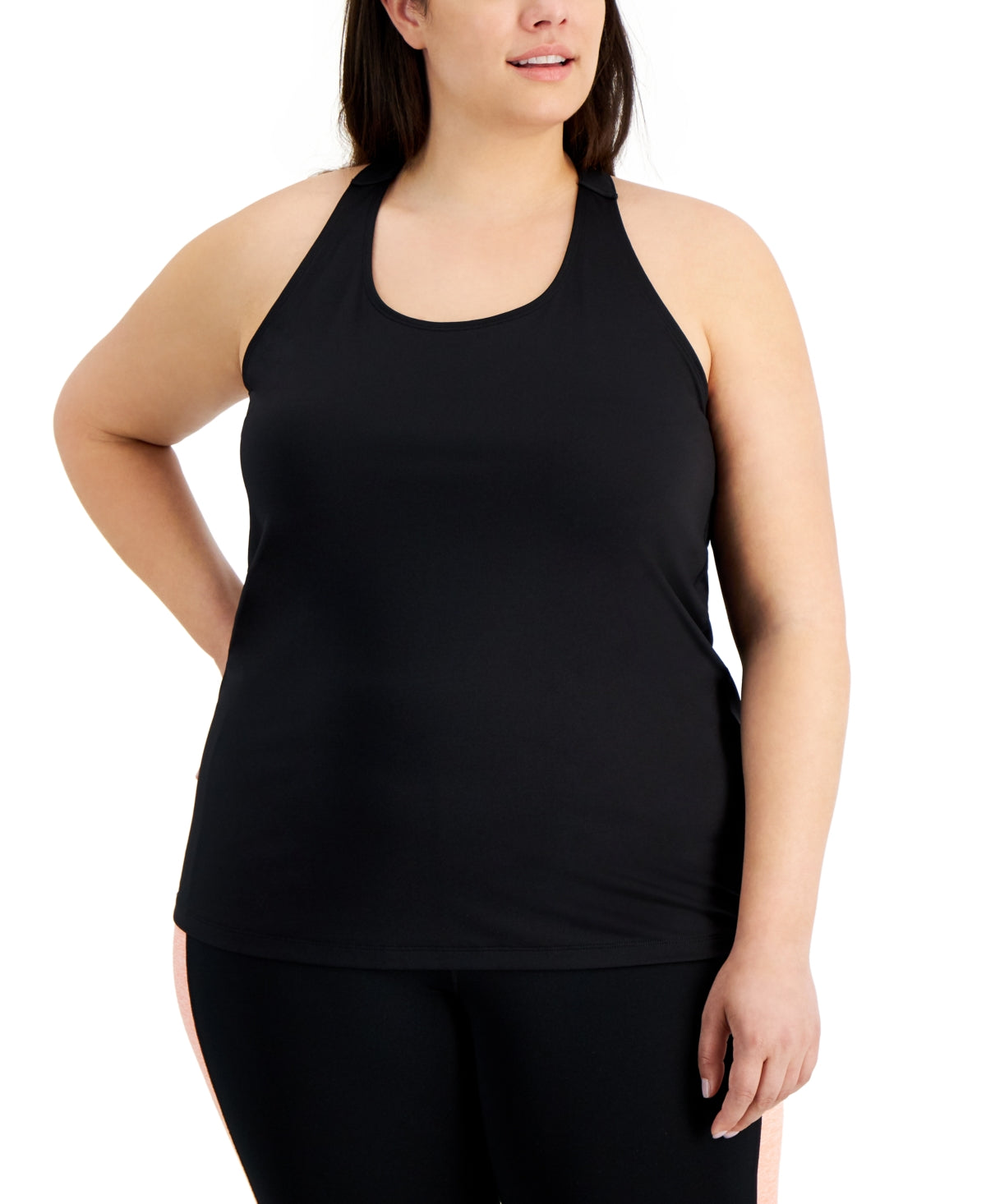 ID Ideology Women's Rainbow T Back Tank Top Black Size 3X