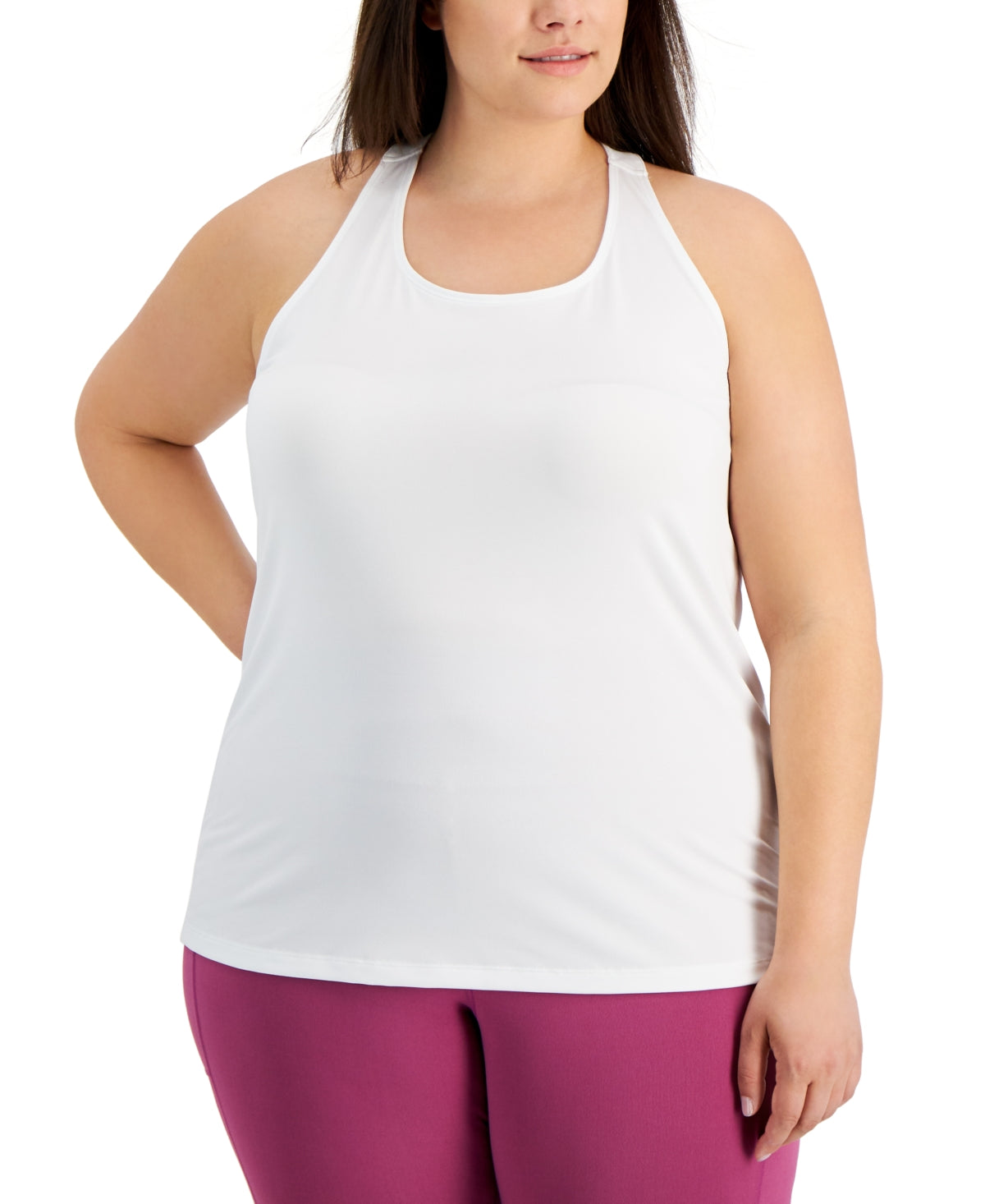 ID Ideology Women's Rainbow T Back Tank Top White Size 1X