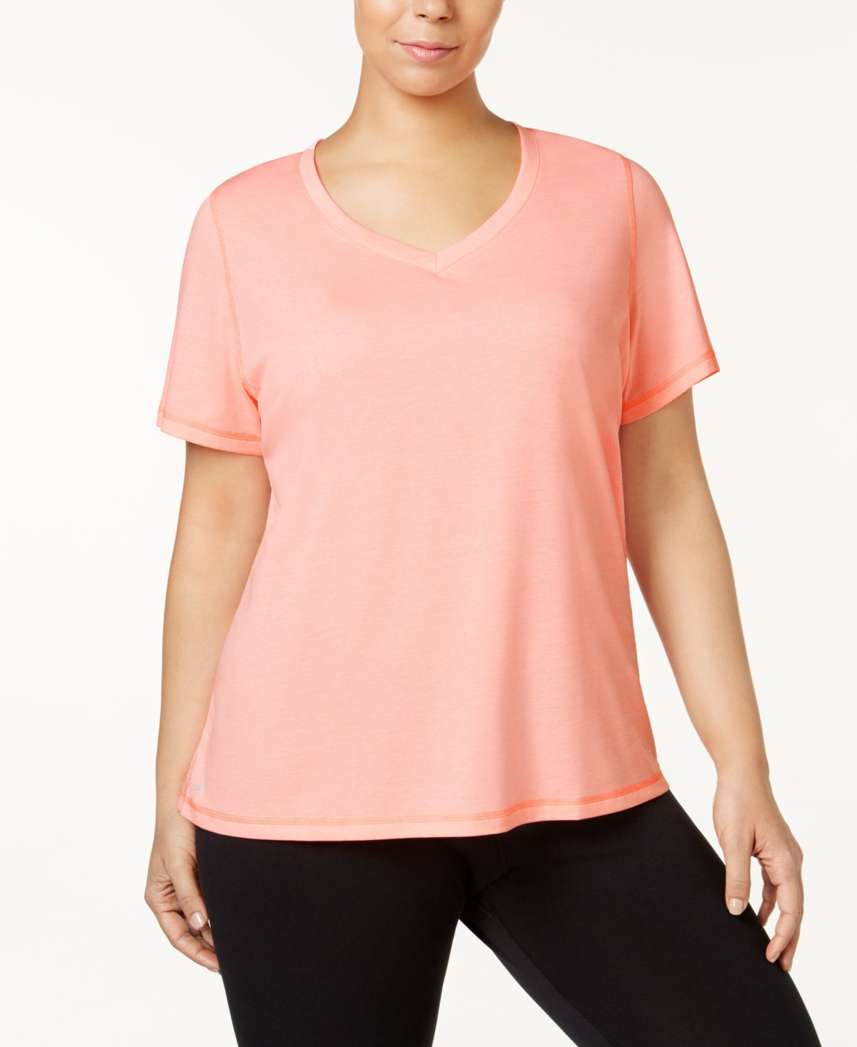 ID Ideology Women's Rapidry V Neck Performance T-Shirt Pink Size 3X