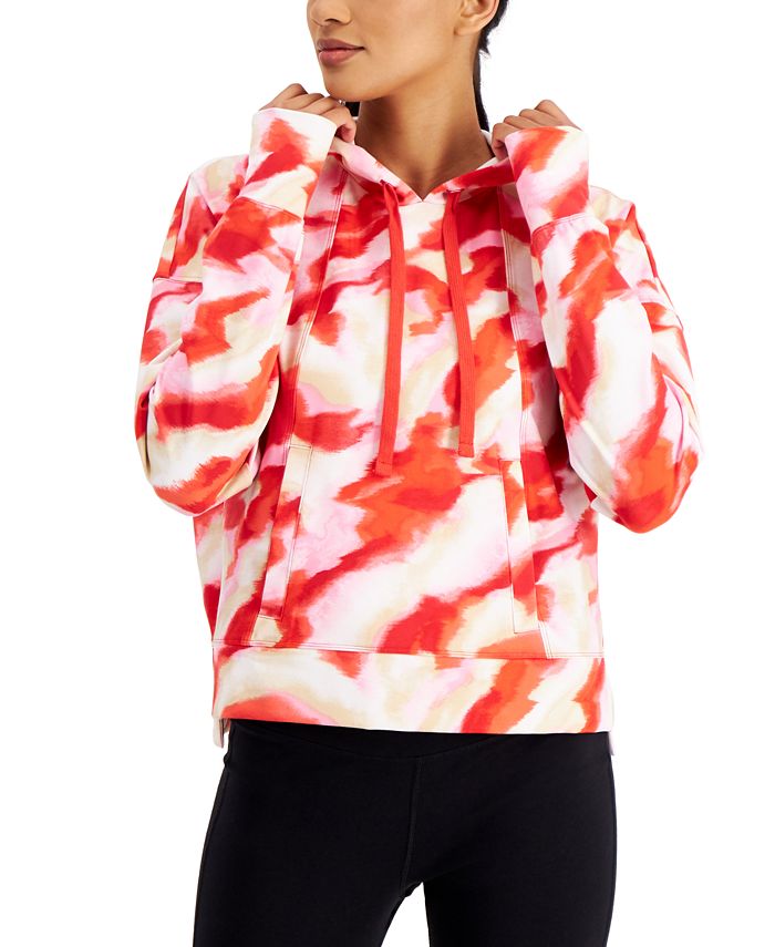 ID Ideology Women's Relaxed Twist Tech Printed Hoodie Red Size X-Small