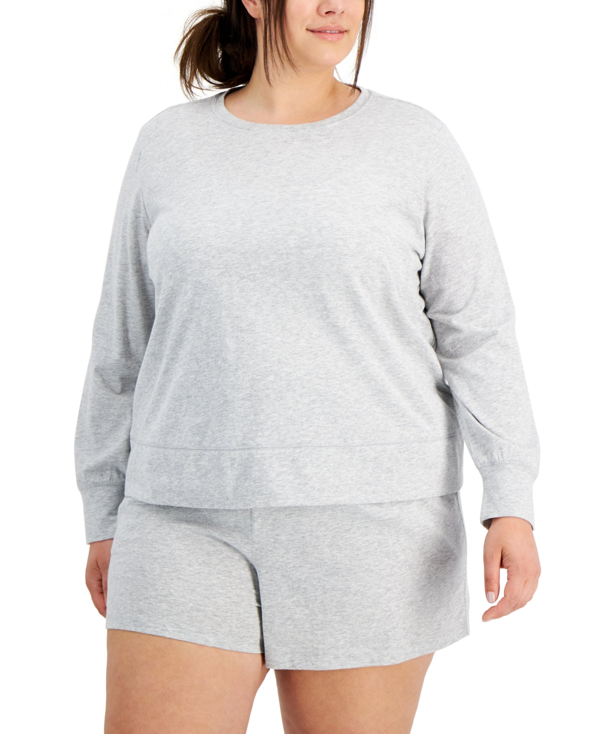ID Ideology Women's Retro Recycled Long Sleeve Top Gray Size 2X