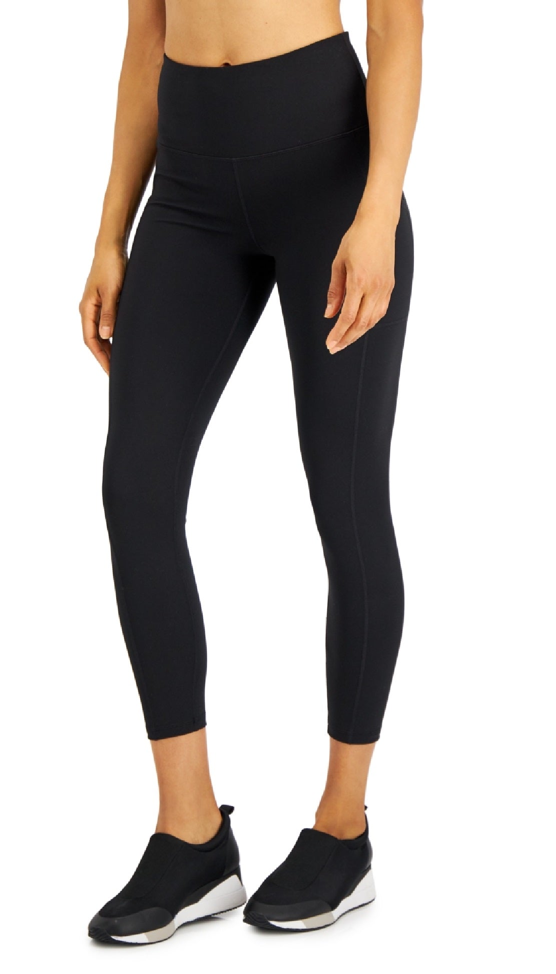 ID Ideology Women's Soft Side Pocket 7/8 Leggings Black Size Small