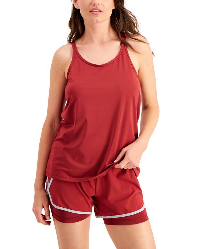 ID Ideology Women's Solid Strappy Tank Top Red Size Large