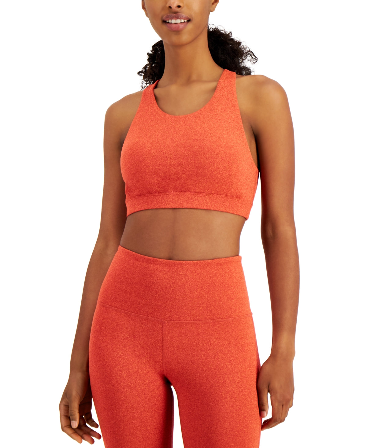 ID Ideology Women's Sweat Set Low Impact Sports Bra Orange Size Medium