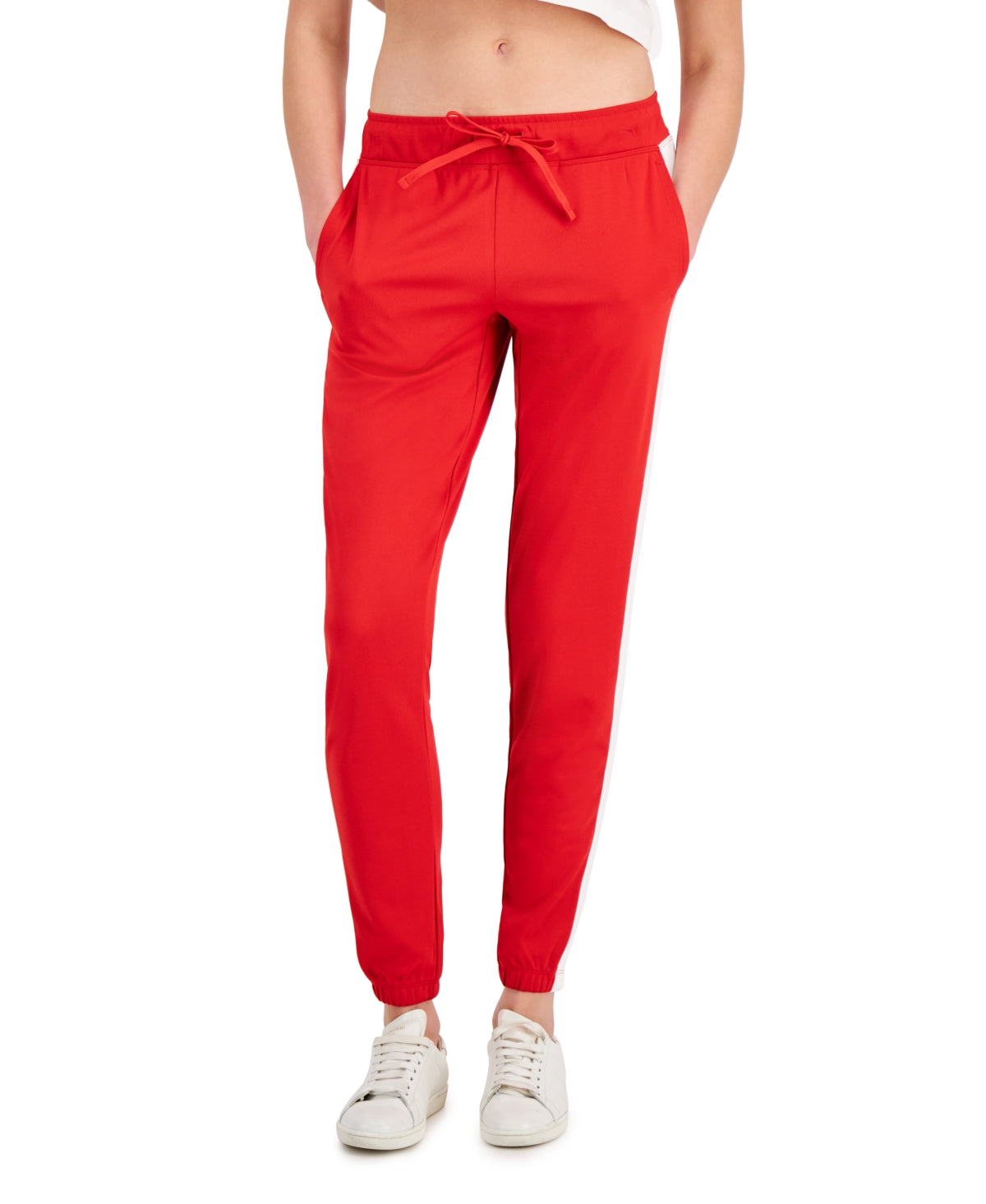 ID Ideology Women's Tricot Colorblocked Joggers Red Size X-Large