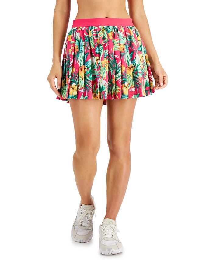 ID Ideology Women's Tropical Printed Pleated Skort Pink Size XX-Large