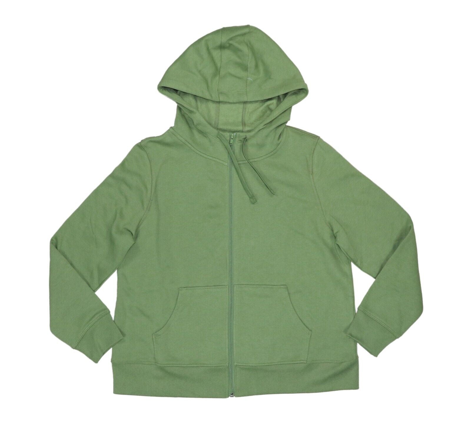 ID Ideology Women's Zip Front Fleece Hoodie Green Size X-Large