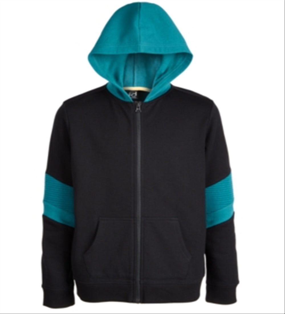 Ideology Big Boy's Colorblocked Zip up Hoodie Black Size Small