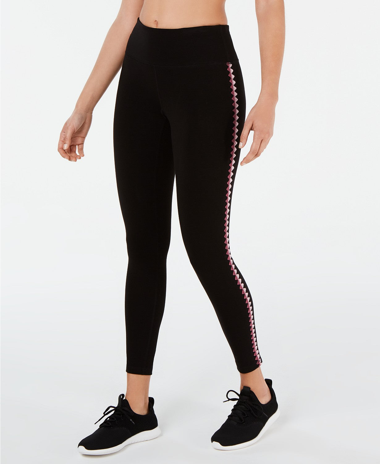Ideology Women's Blanket-Stitch Leggings Black Size 2 Extra Large