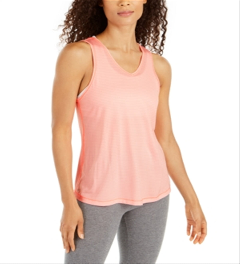 Ideology Women's Strappy Back Tank Top Pink Size XX-Large