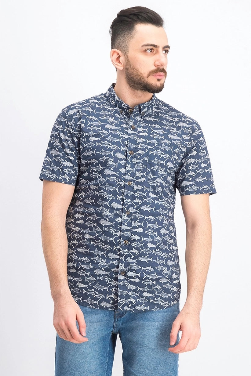 Jack O'Neill Men's O neill Angler Short Sleeve Shirt Navy  Size Small