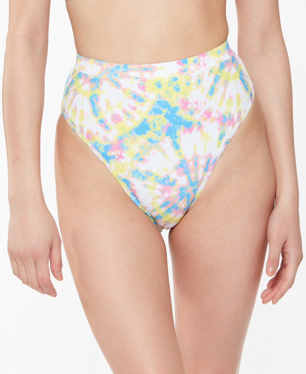 Jessica Simpson Women's Tie Dyed High Waist Bikini Swim Bottom Yellow Size Medium