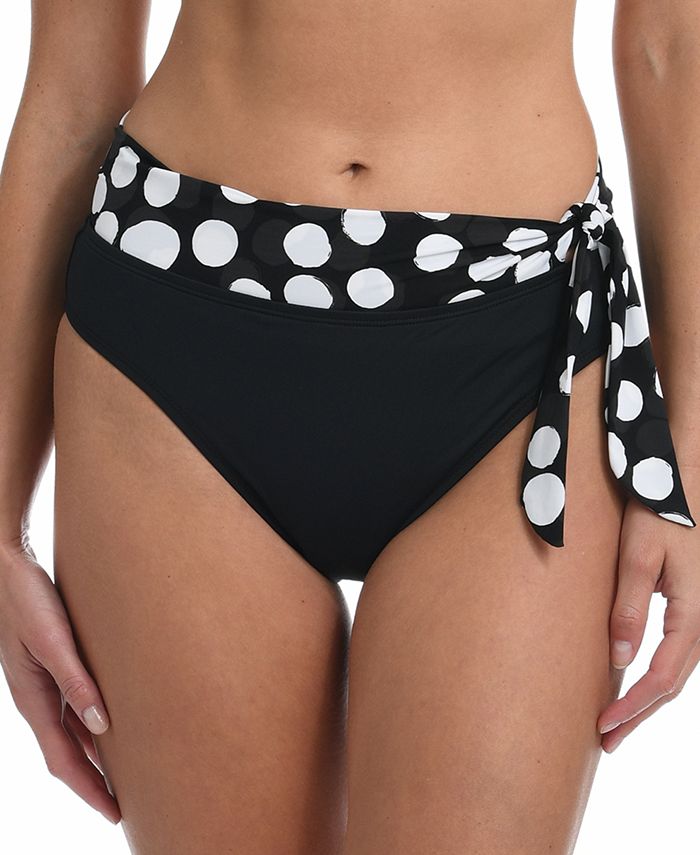 La Blanca Women's Tie Waist Bikini Bottoms Swimsuit Black Size 16