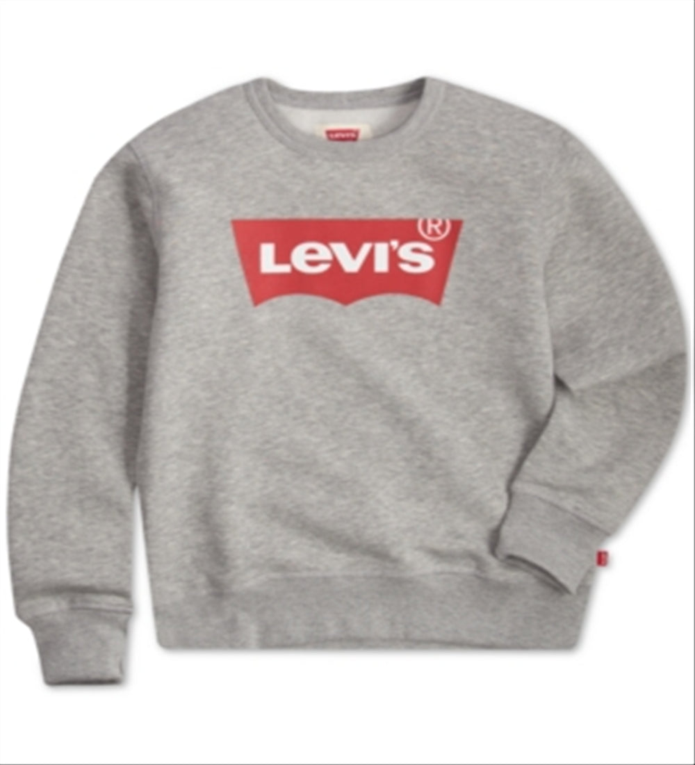 Levi's Big Boy's Logo Fleece Sweatshirt Silver Size Medium