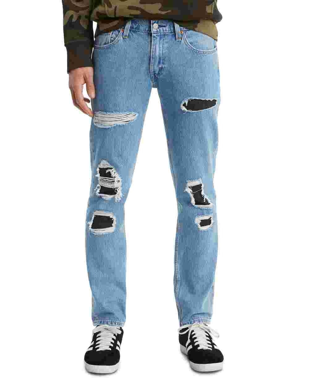 Levi's Men's 511 Slim Fit Rip And Repair Jeans Blue Size 30X30
