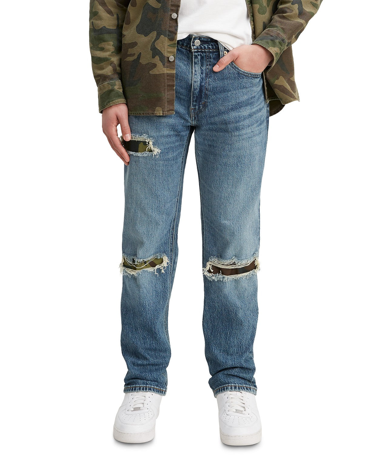 Levi's Men's 541 Athletic Fit Ripped Jeans Med Blue Size 36X32