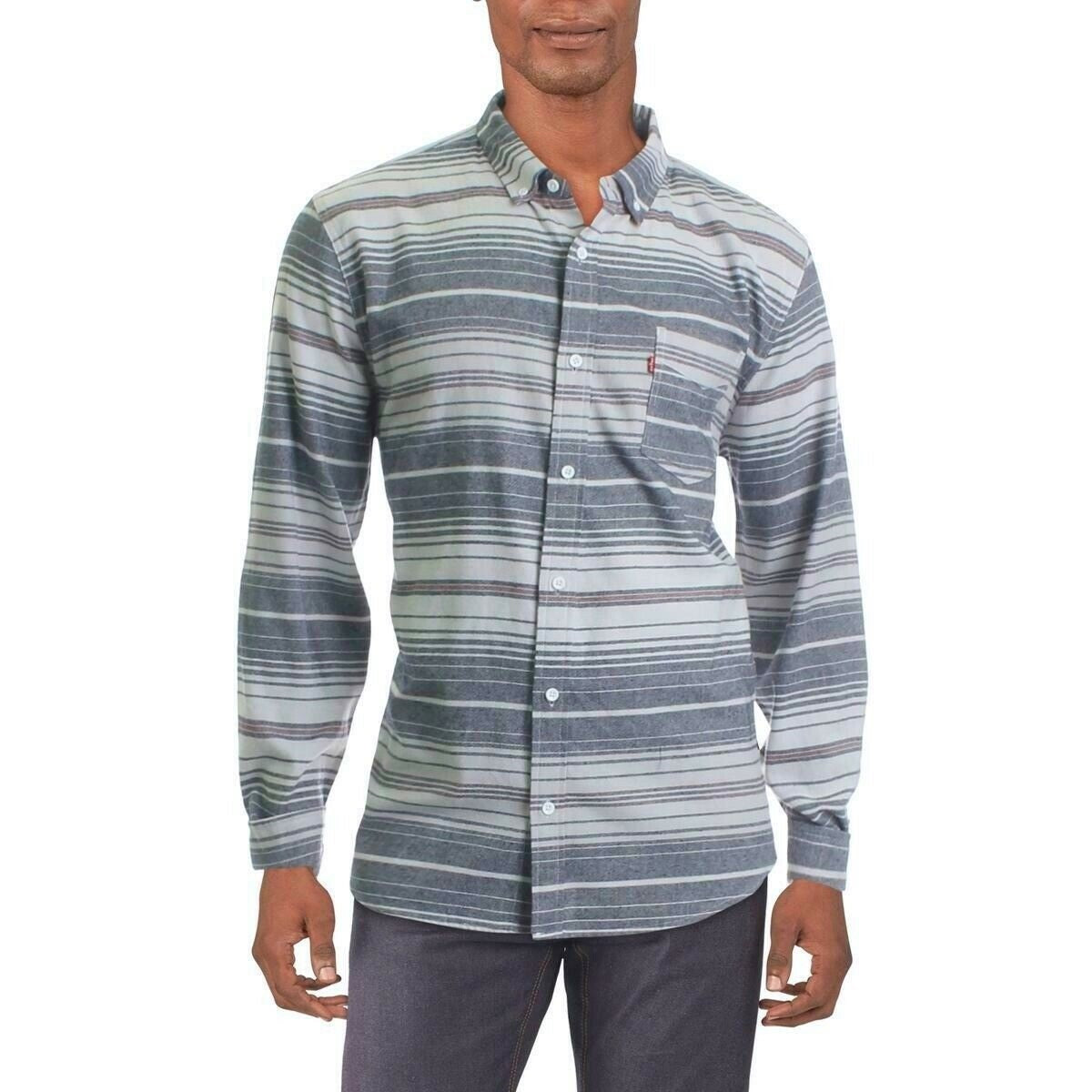 Levi's Men's  Avalon Striped Flannel Shirt Size  Large