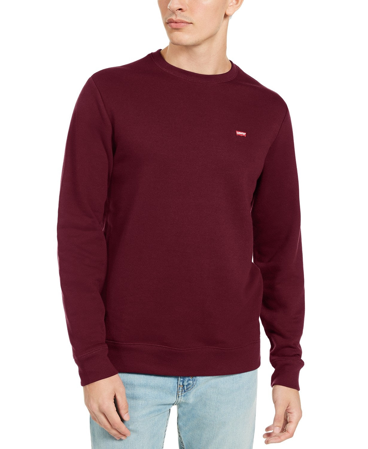Levi's Men's Bailey Logo Crew-neck Sweatshirt Red Size Extra Large