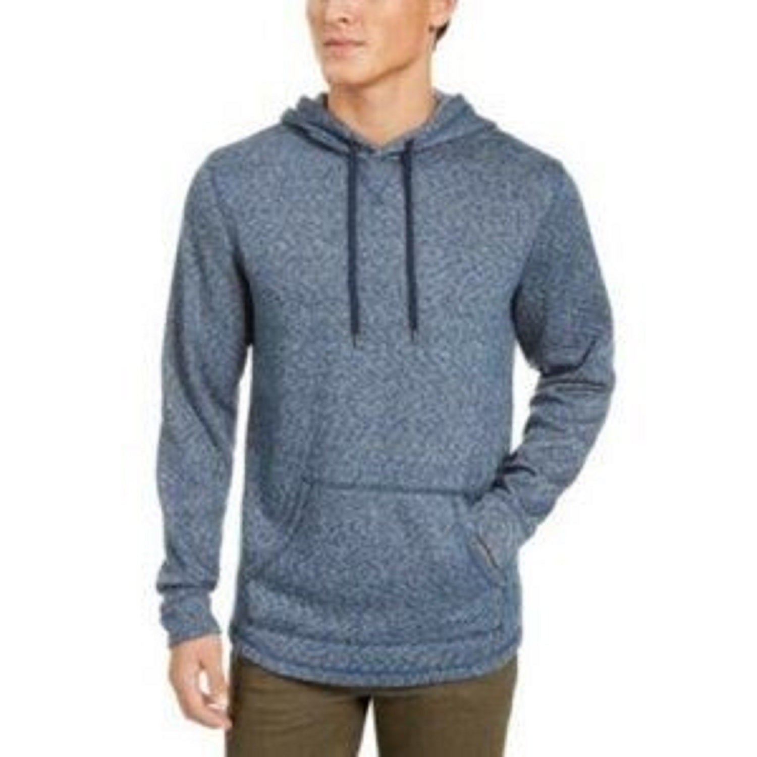 Levi's Men's Cash Textured Fleece Hoodie Med Blue Size Extra Large