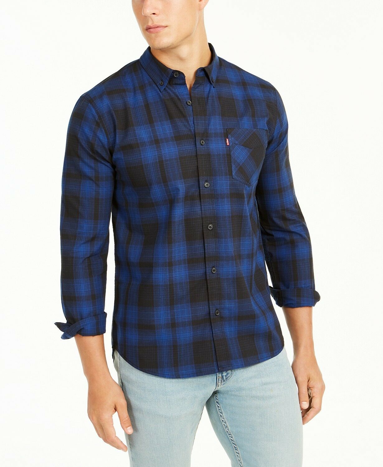 Levi's Men's Chama Plaid Shirt Gray - Size XX Large