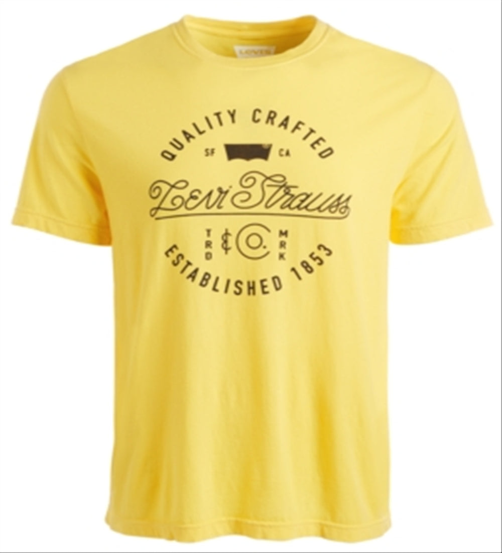 Levi's Men's Cursive Logo T-Shirt Yellow Size XX-Large