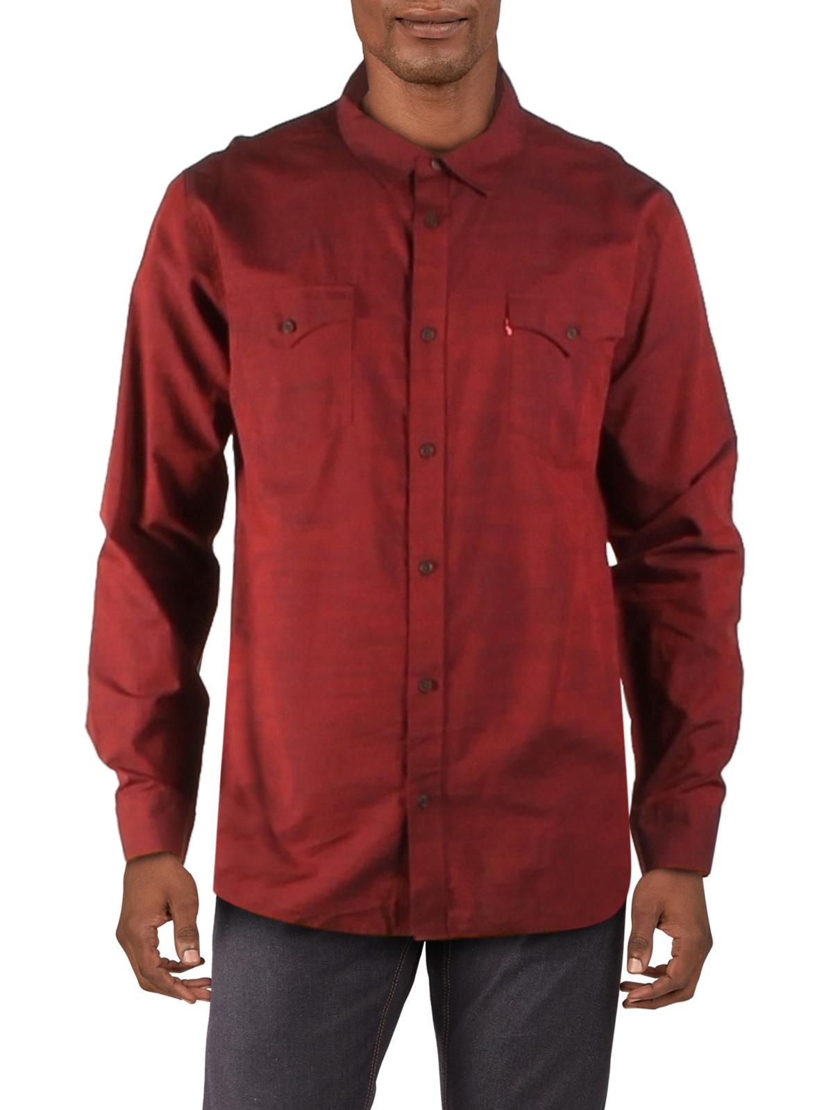 Levi's Men's  Darrow Shirt - Long Sleeve Red Size Medium