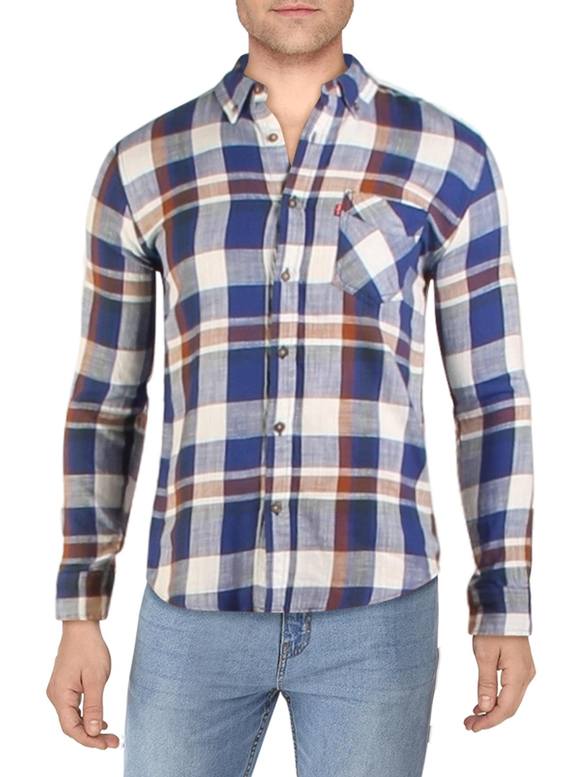 Levi's Men's Dress Shirt Blue Size Large
