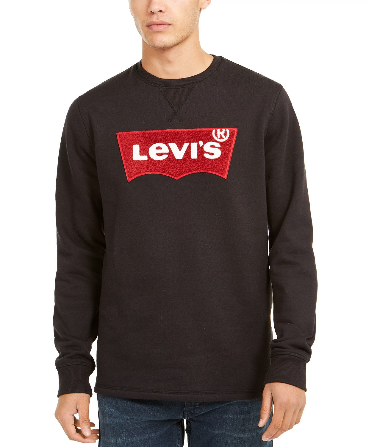 Levi's Men's Logo Graphic Crewneck Sweatshirt Dark Gray Size Large