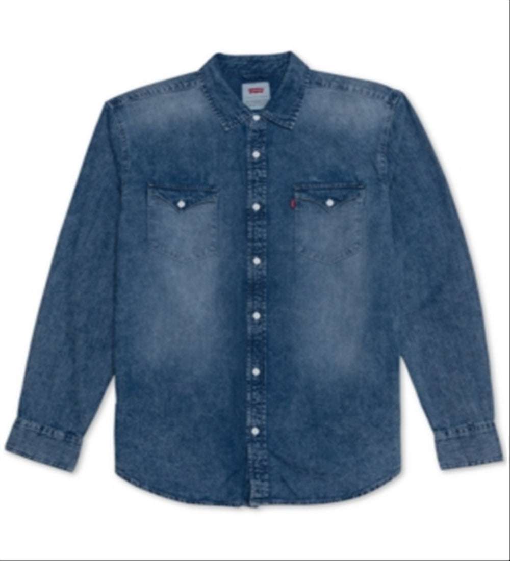 Levi's Men's Matthew Denim Chambray Button Down Shirt Blue -Size Small