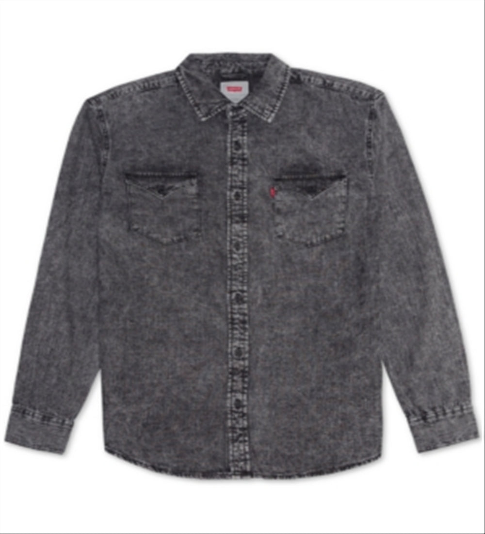 Levi's Men's Matthew Denim Chambray Button Down Shirt Gray Size Medium