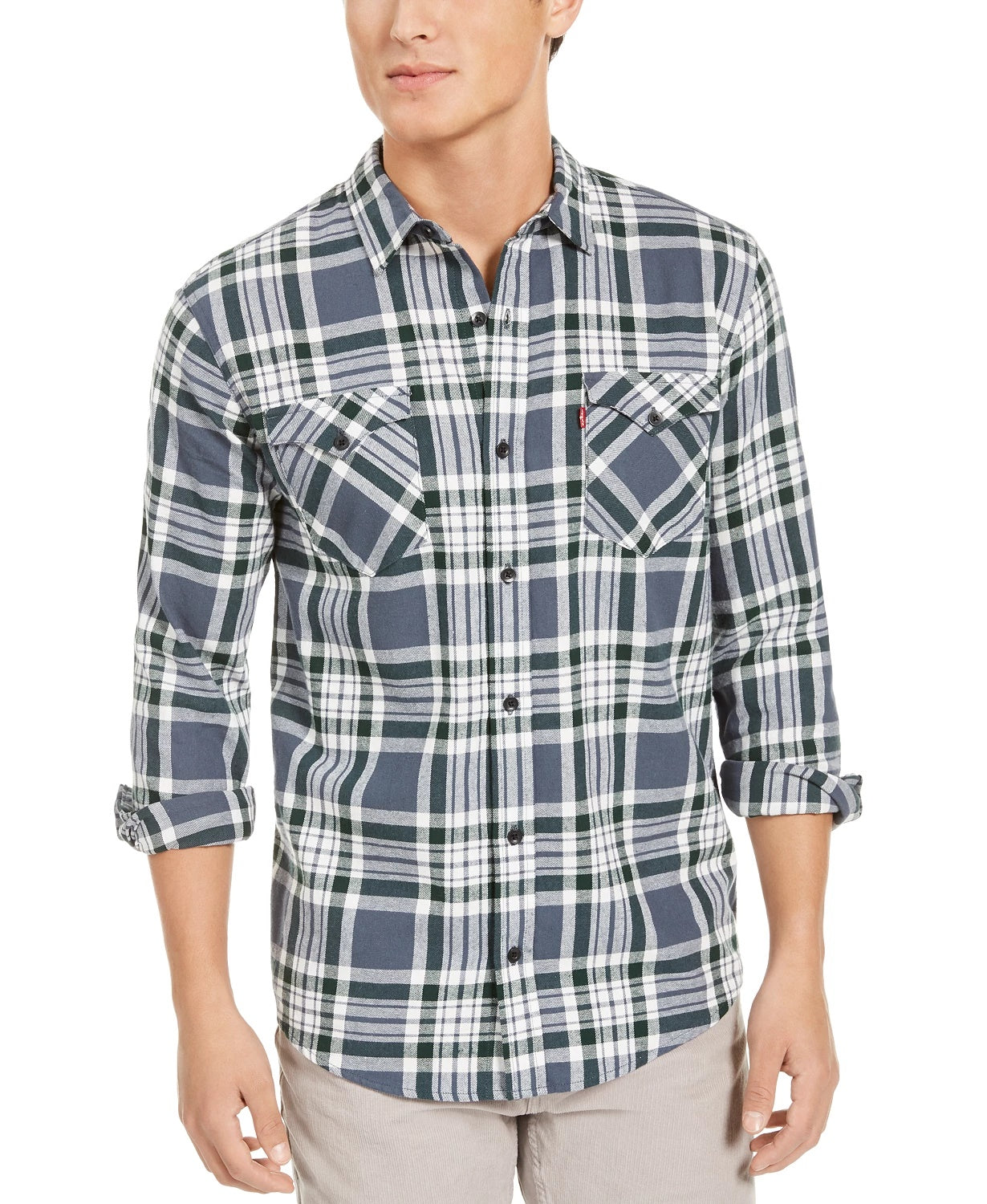 Levi's Men's Nicholas Regular-Fit Plaid Shirt Blue Size X-Large