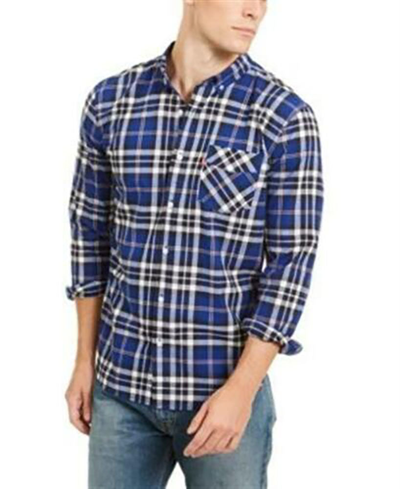Levi's Men's Plaid Button-Down Shirt Blue Size XX-Large
