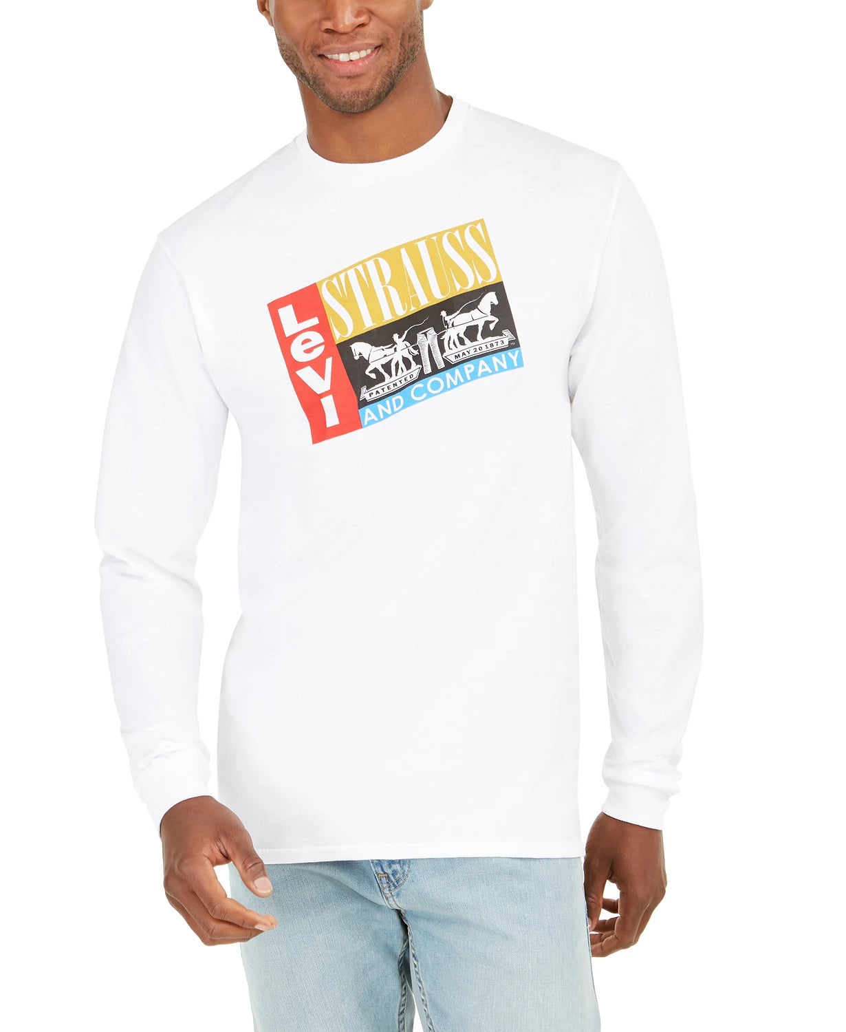 Levi's Men's Pump Up Logo Graphic Shirt White Size XX-Large