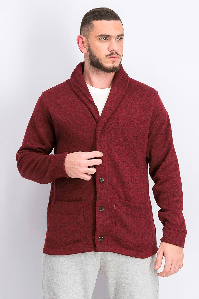 Levi's Men's Rand Shawl-Collar Cardigan Red Size Large