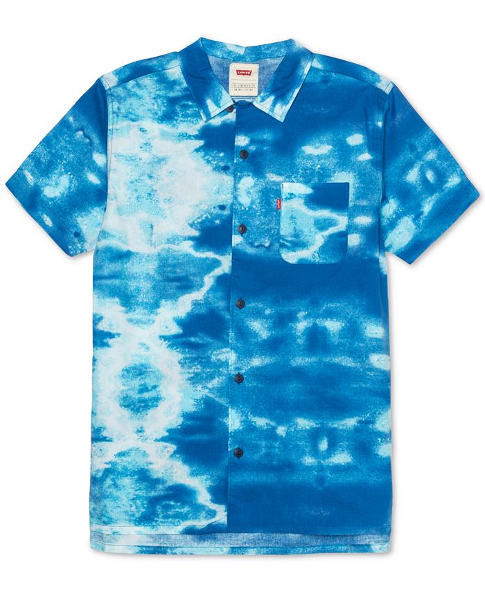 Levi's Men's Ronci Cotton Printed Button Down Shirt Blue Size XX-Large