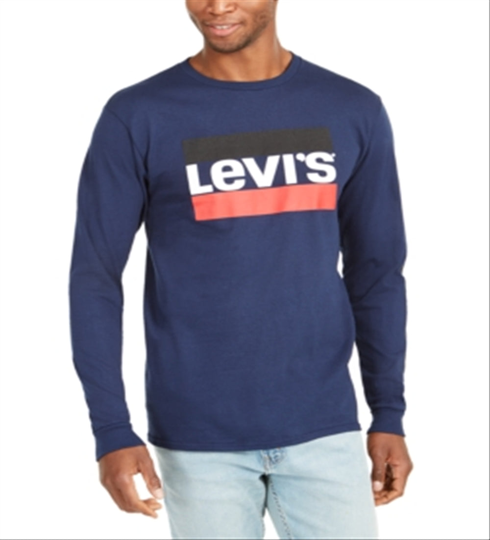 Levi's Men's Sportswear Logo Graphic Shirt Blue Size Large