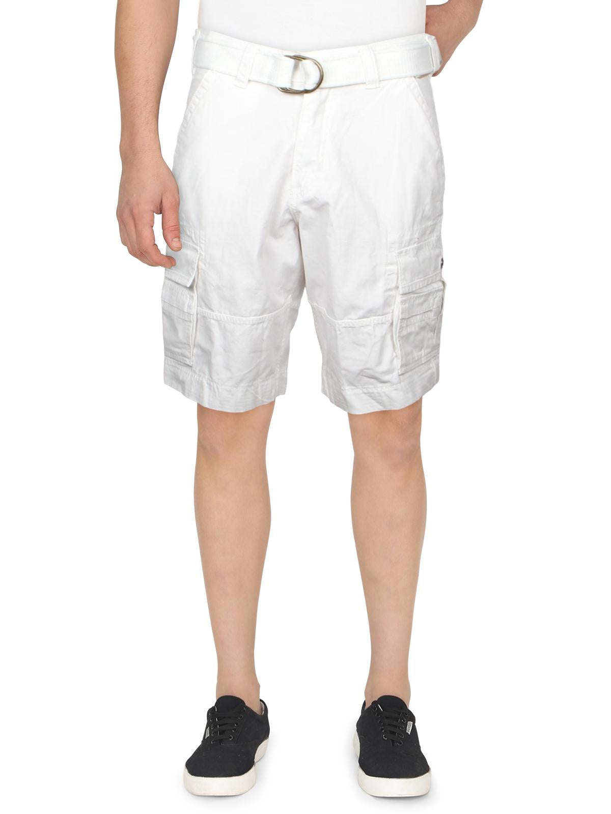 Levi's Men's Squad Cotton Belted Cargo Shorts White Size 28
