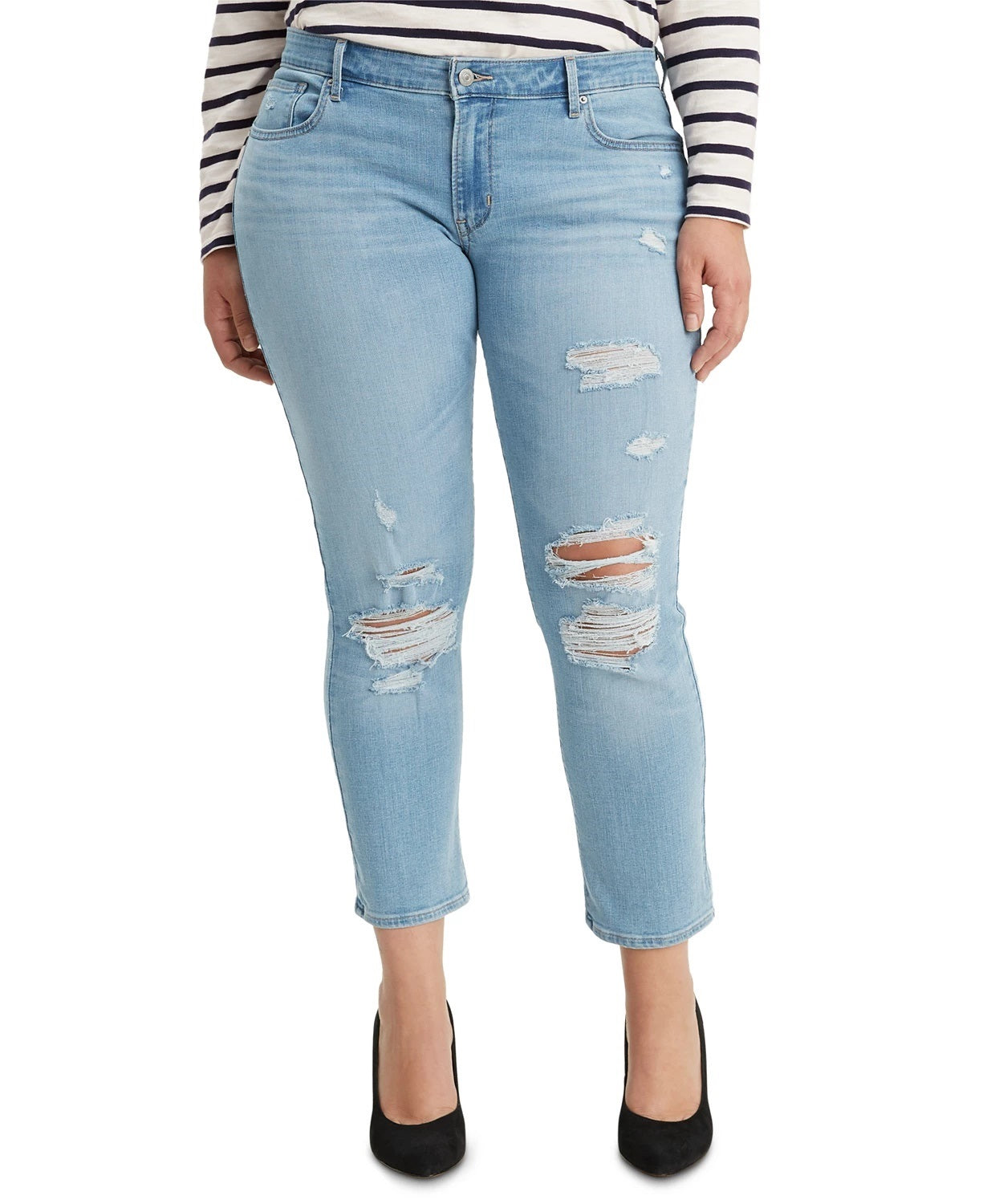 Levi's Trendy Plus Size 711 Skinny Ankle Jeans Blue Size Petite Small