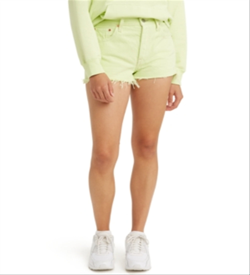 Levi's Women's 501 Cotton High Rise Denim Shorts Green Size 33-3