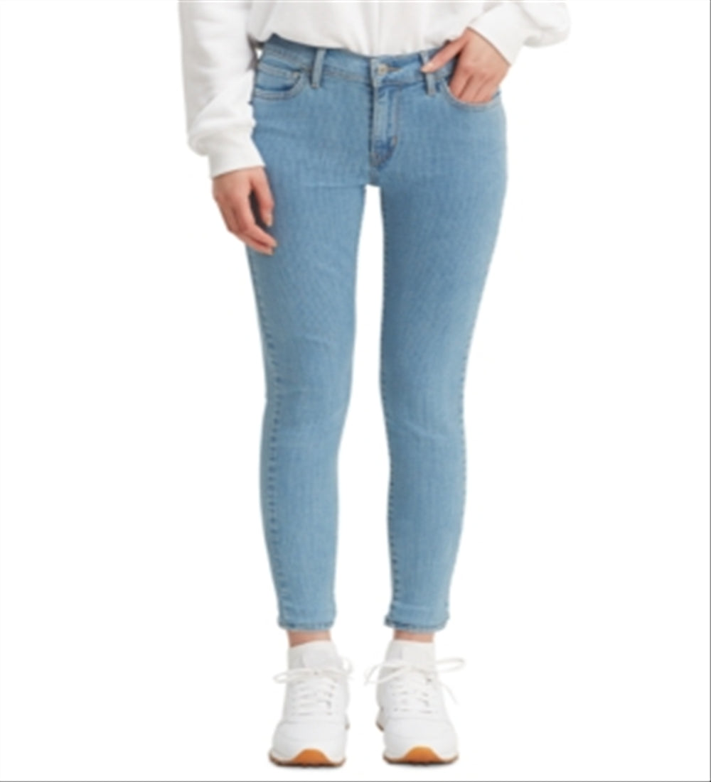 Levi's Women's 710 Striped Super Skinny Jeans Blue Size 32X30