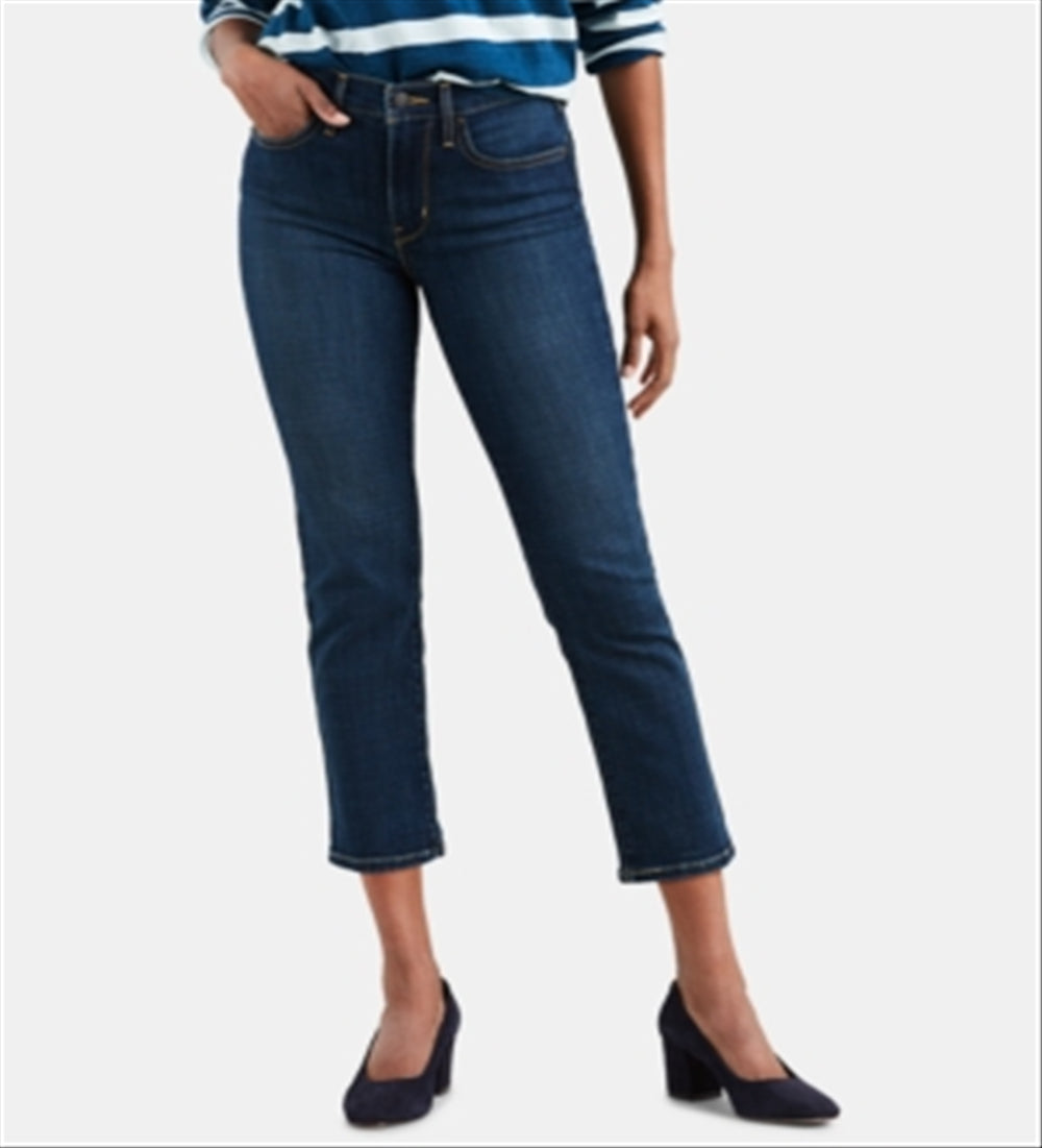 Levi's Women's 724 Straight Crop High Rise Leg Jeans Blue Size 25