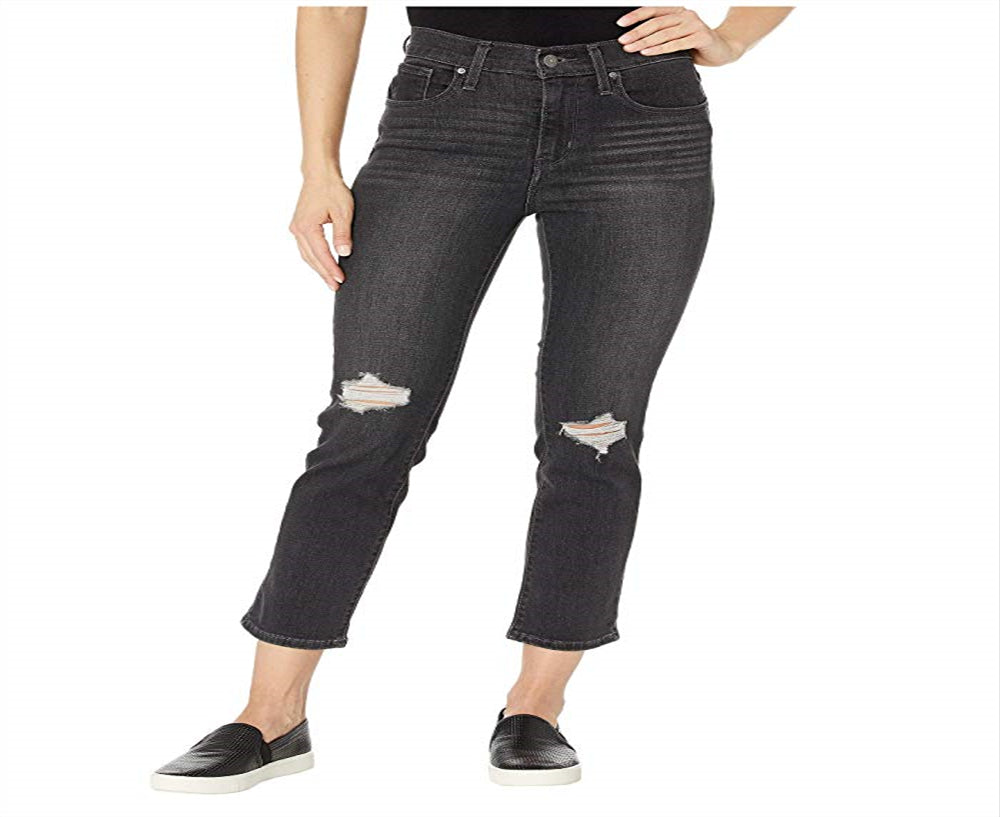 Levi's Women's 724 Straight Leg Cropped Jeans Black Size 25