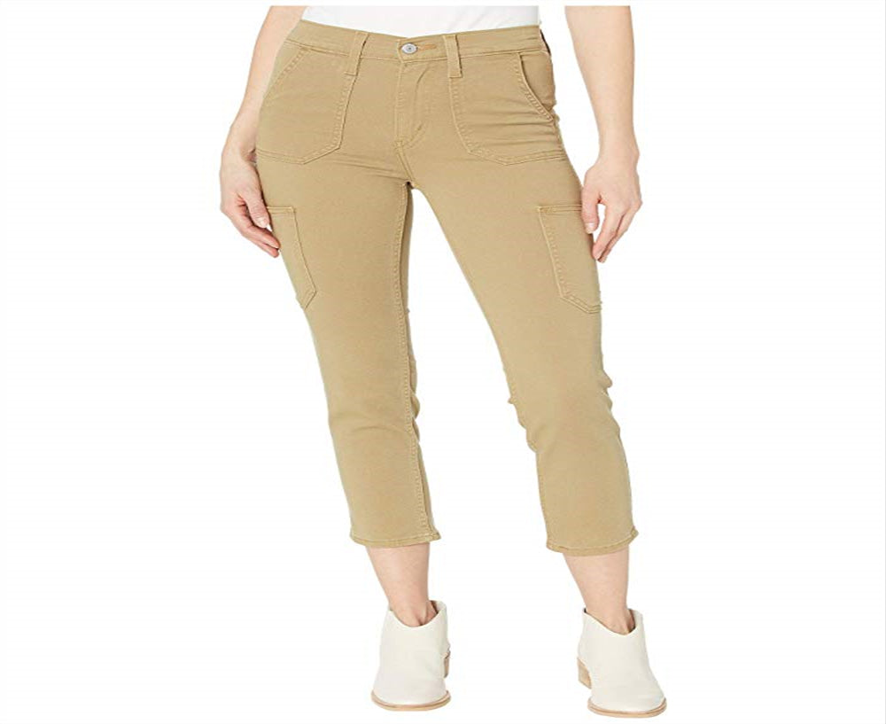 Levi's Women's 724 Utility Straight Leg Crop Pants Brown Size 33