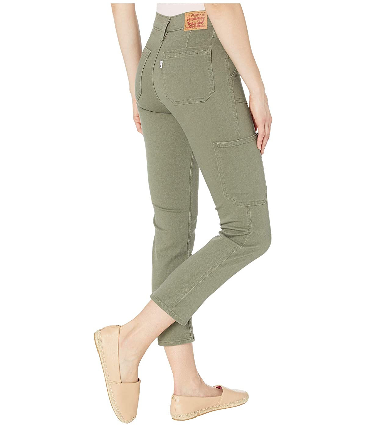Levi's Women's 724 Utility Straight Leg Crop Pants Green Size 26