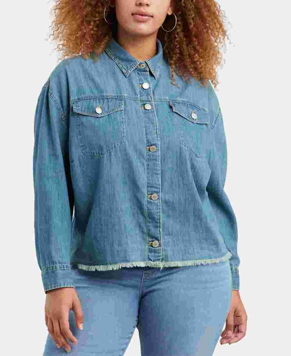 Levi's Women's Ash Jean Shirt Navy Size 2X