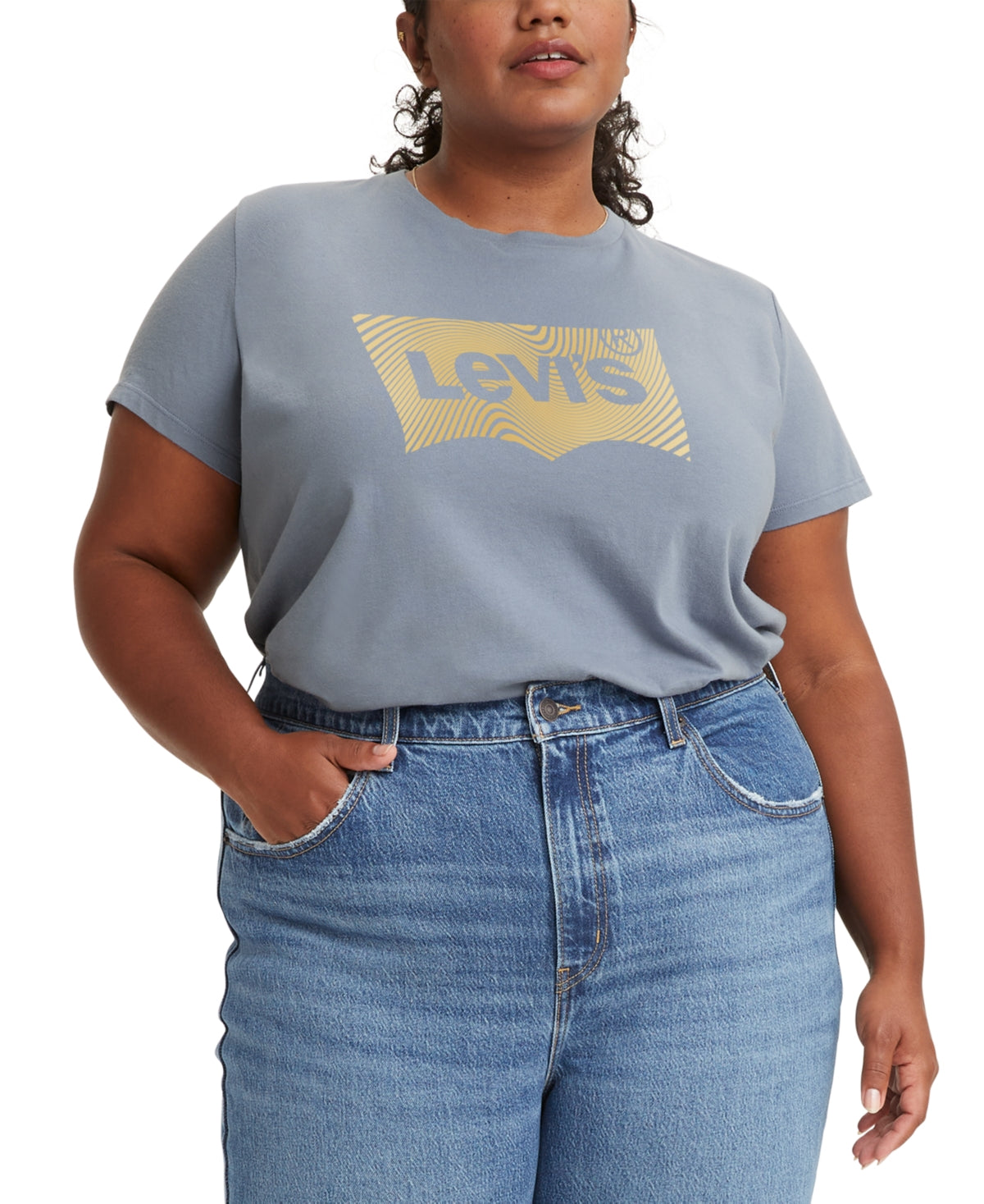 Levi's Women's Batwing Perfect Graphic Logo T-Shirt Blue Size 3X