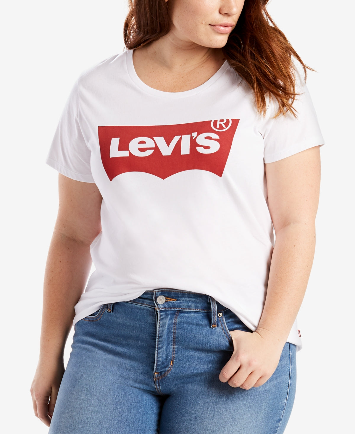 Levi's Women's Batwing Perfect Graphic Logo T-Shirt White Size 3X