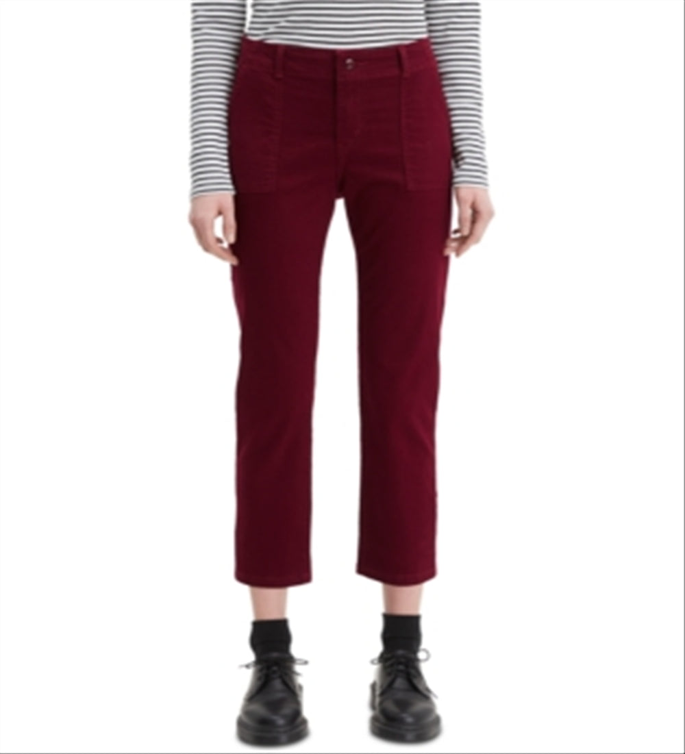 Levi's Women's California Chino Pants Deep Pocket Mid Rise  Dark Red Size 18
