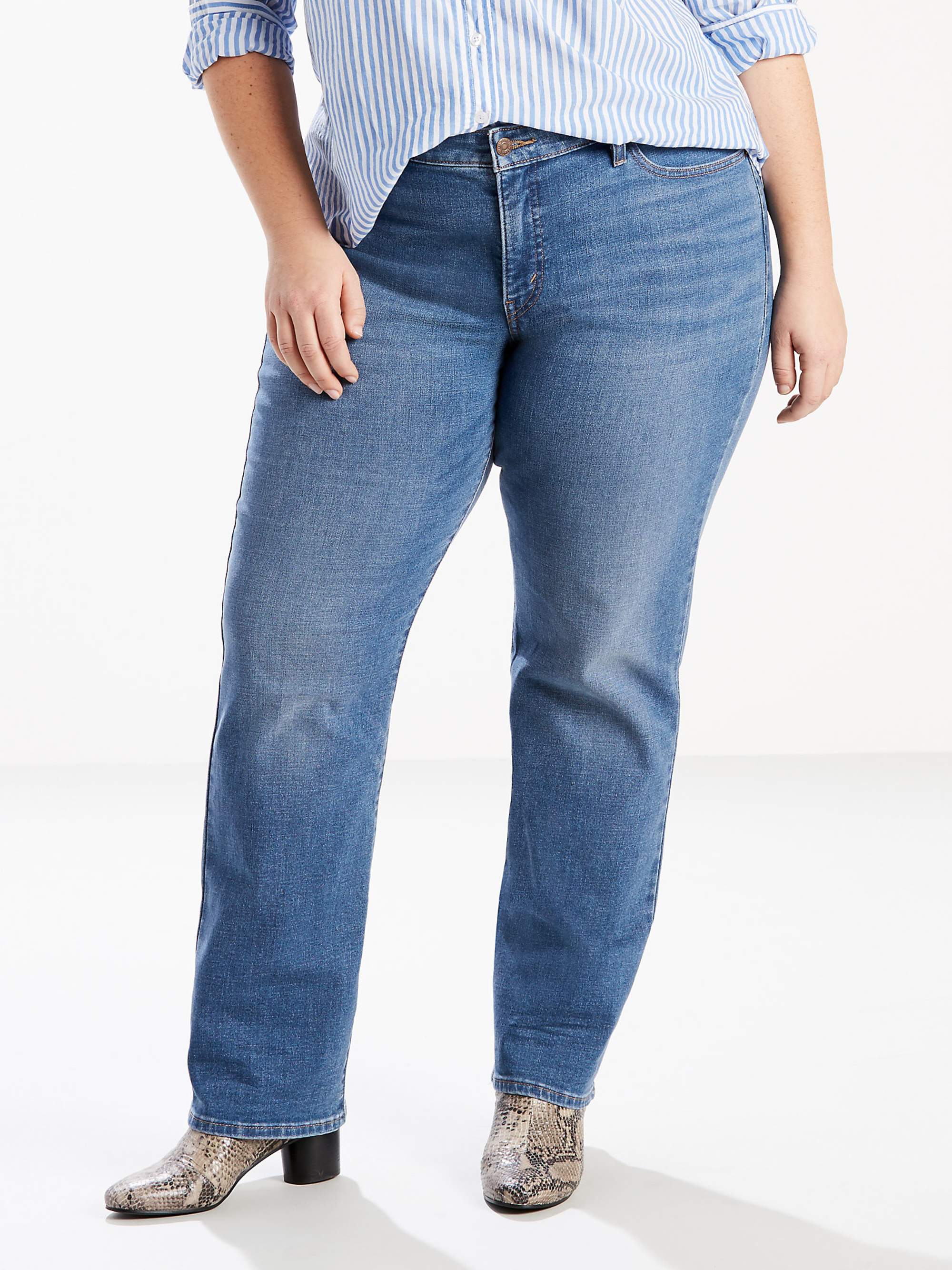 Levi's Women's Classic 414 Straight Leg Jean Blue Size 24W
