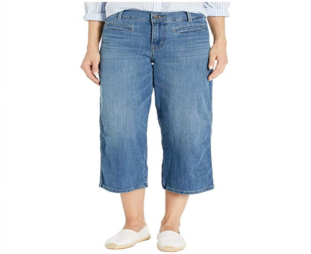 Levi's Women's Classic Cropped Wide Leg Jeans Blue Size 33W